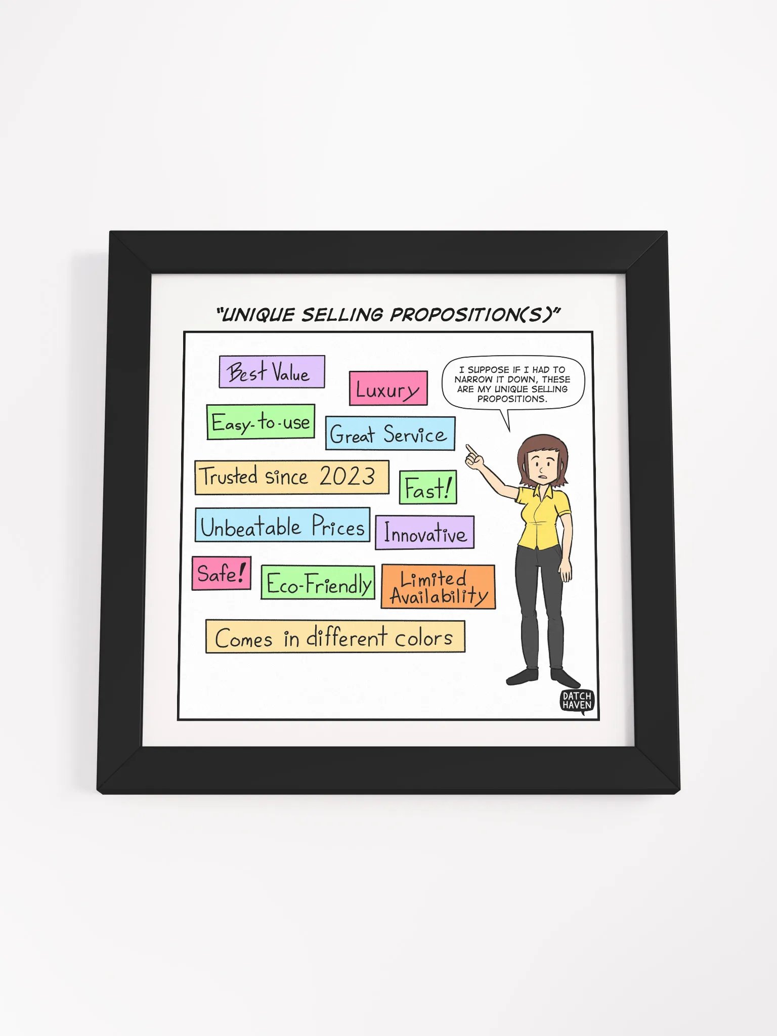 "Unique selling proposition(s)" framed poster (10″×10″) product image (4)