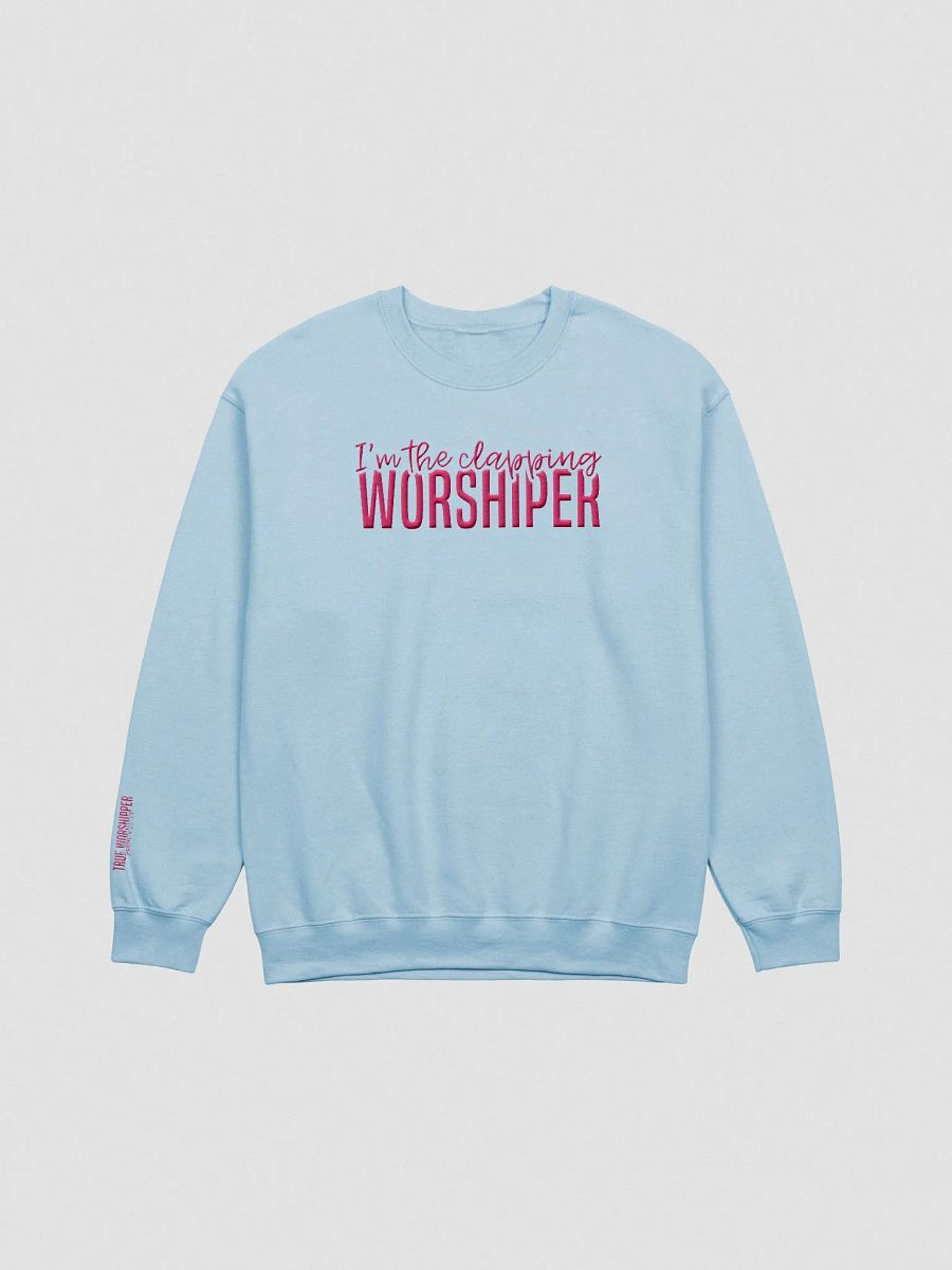 The Clapping Worshipper Embroidered Sweatshirt | Light Colors product image (4)