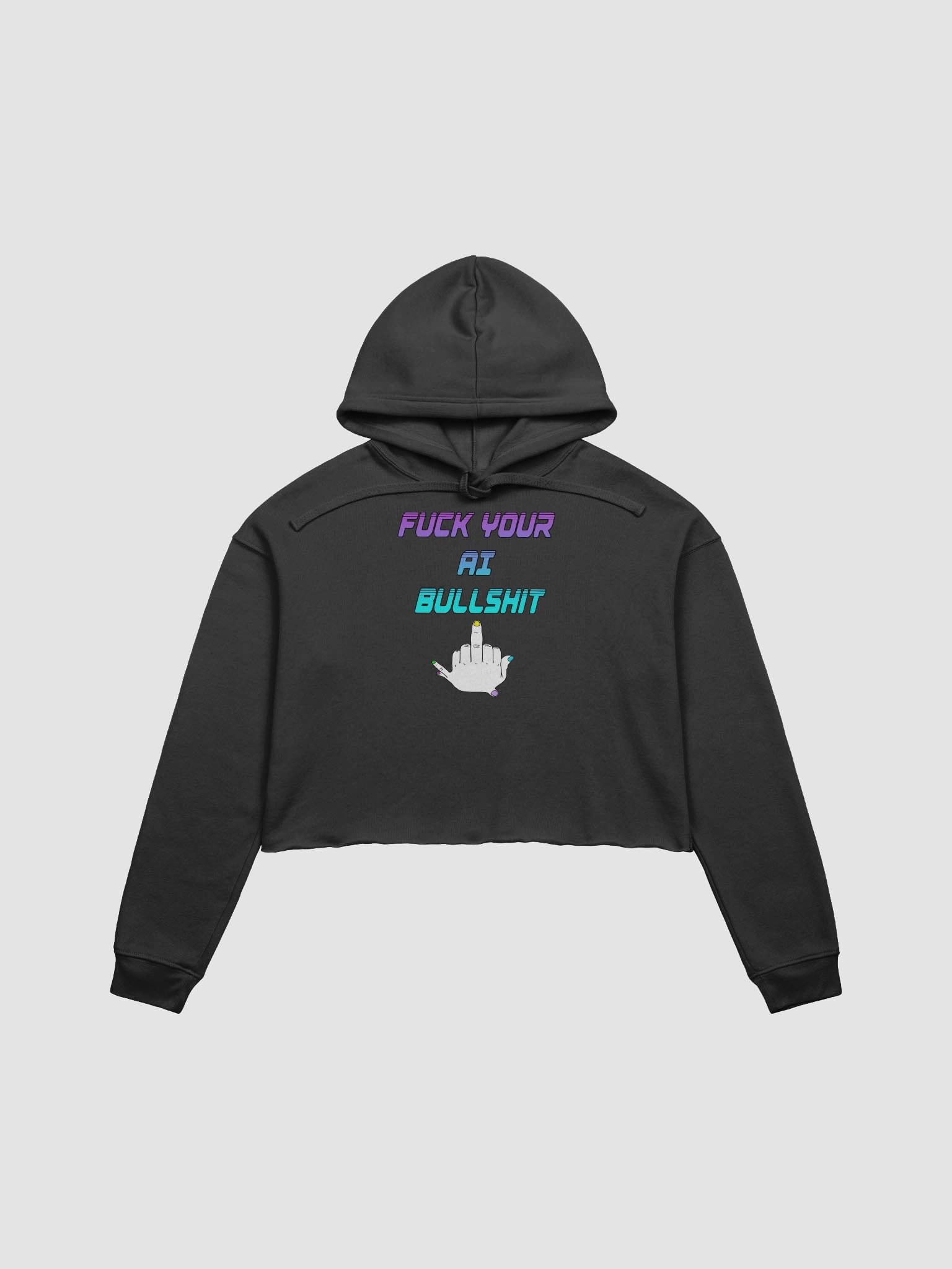 AI Bullshit Crop Hoodie product image (1)