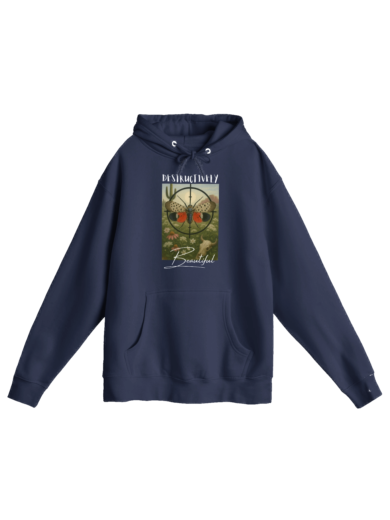 "Destructively Beautiful" Spotted Lanternfly Crosshair Hoodie product image (6)
