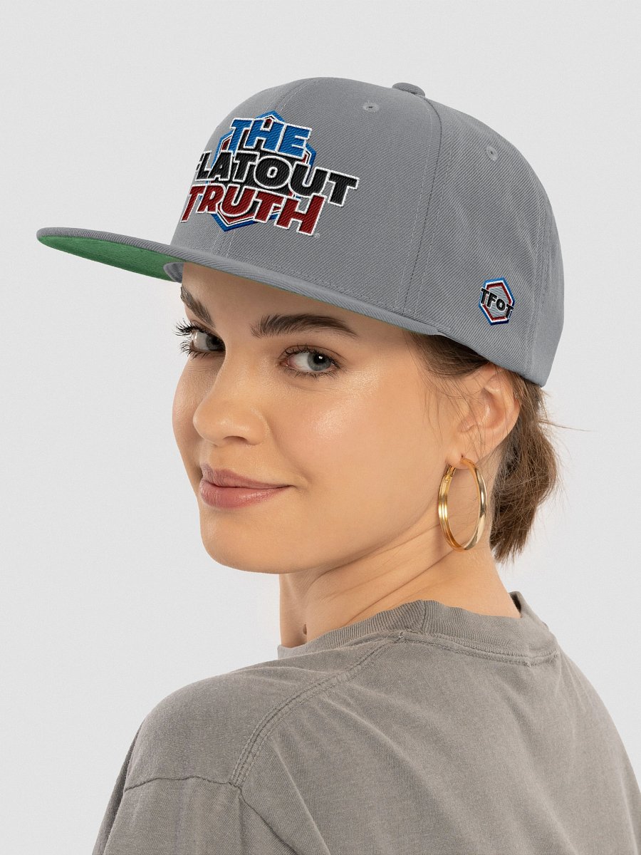 TFOT Embroidered Bold Blue Hex Flat Snapback Hat product image (50)