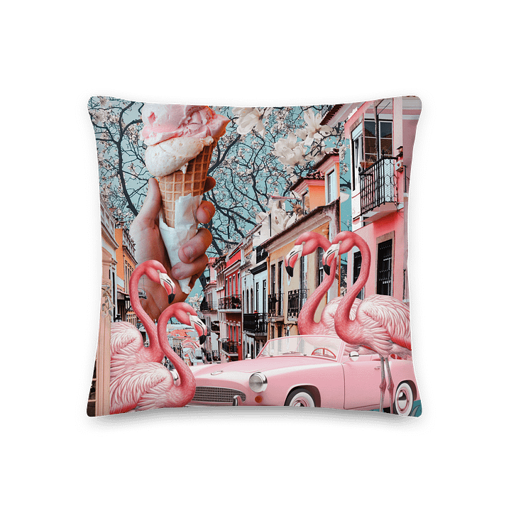 Cherry Jubilee by Edward Martin-Surreal Flamingo Fantasy Pillow product image (3)