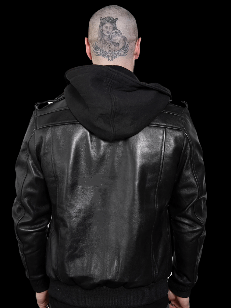 Mens Onyx Leather Moto Jacket product image (2)
