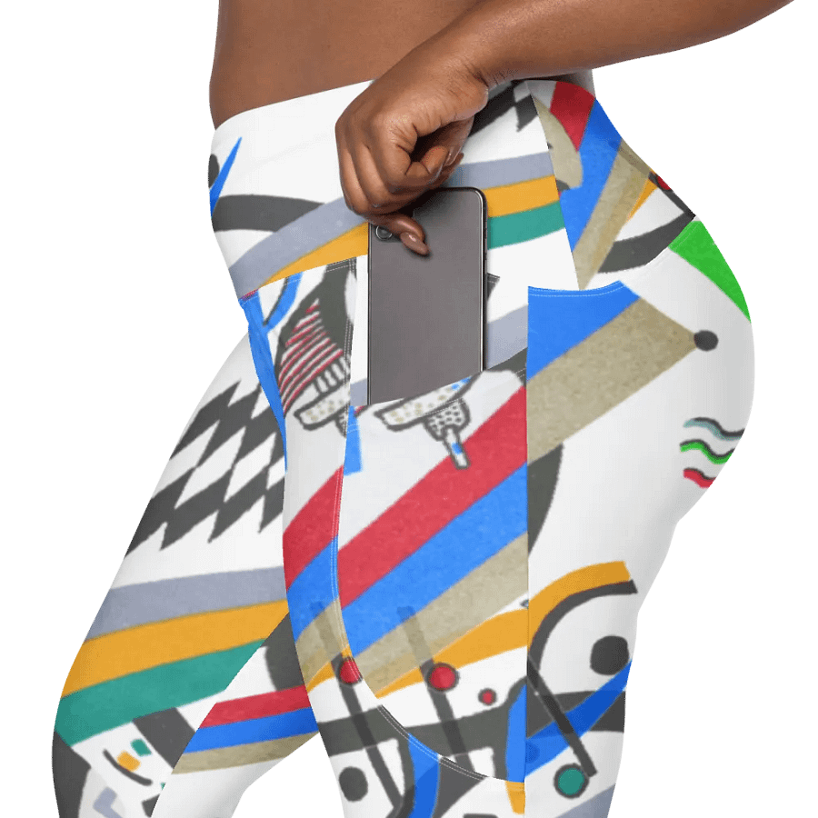 Abstract Lithographic Pattern Design Leggings with pockets - V4 product image (12)