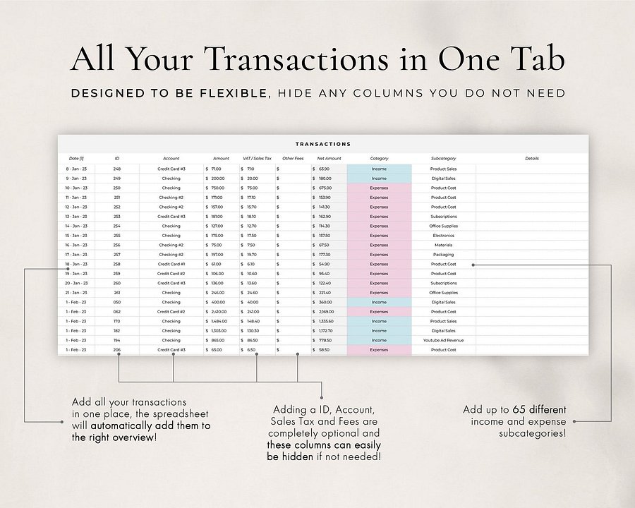 Bookkeeping Spreadsheet for Google Sheets product image (8)