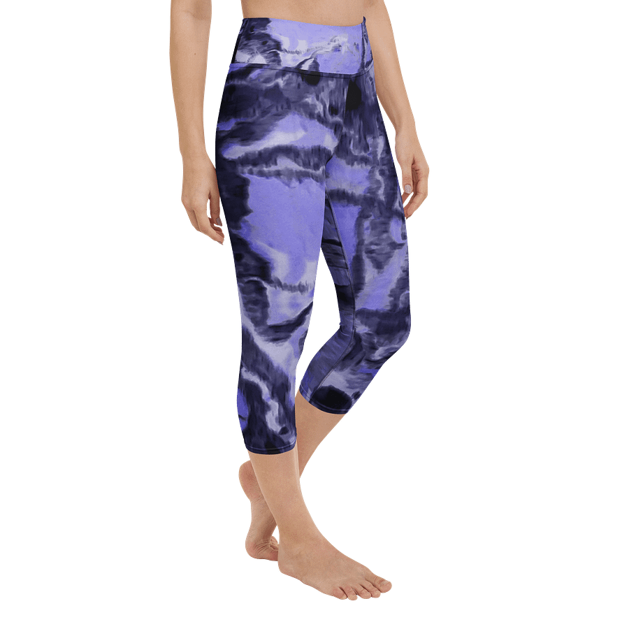 Purple Fluid Art Capri Leggings product image (2)
