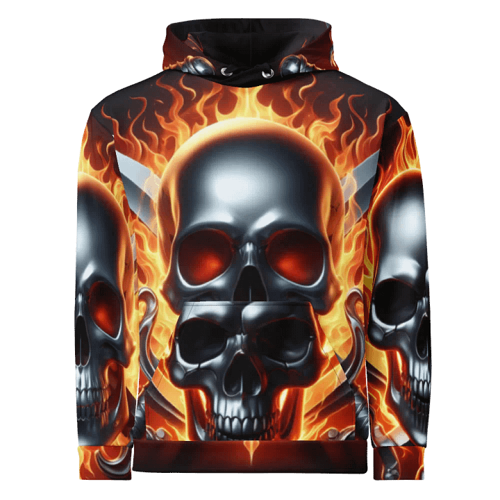 Fiery Skull Swords - Unisex Skull Hoodie #24 product image (1)