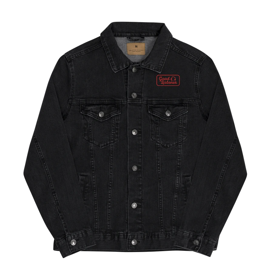 Good Listener Logo Embroidered Jean Jacket - Black and Red product image (2)