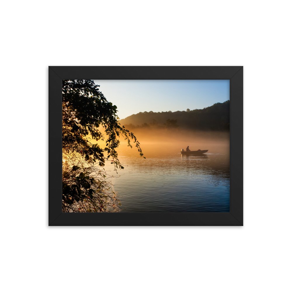 Fishing Boat On The Chattahoochee – Roswell Georgia Studio Framed Print product image (1)