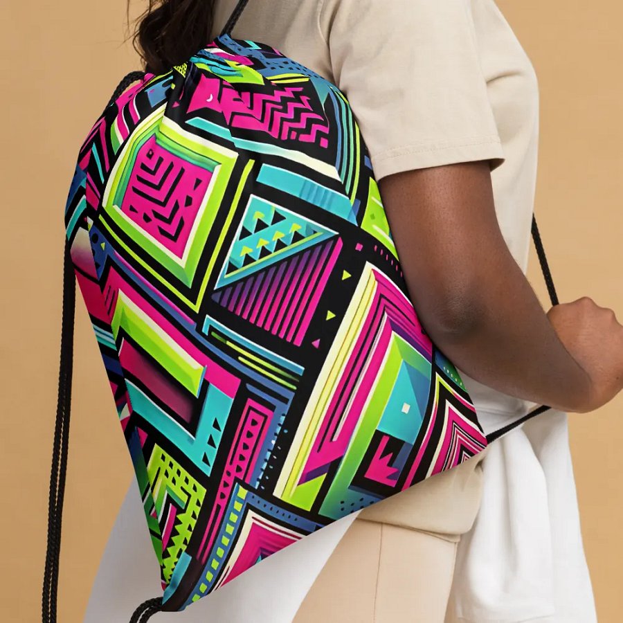 Neon Pop Art Drawstring Bag product image (5)