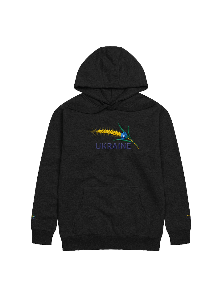Ukraine Wheat Cornflower Agricultural Heritage Ukrainian Symbol | Cotton Heritage Unisex Premium Hoodie | Embroidered product image (1)