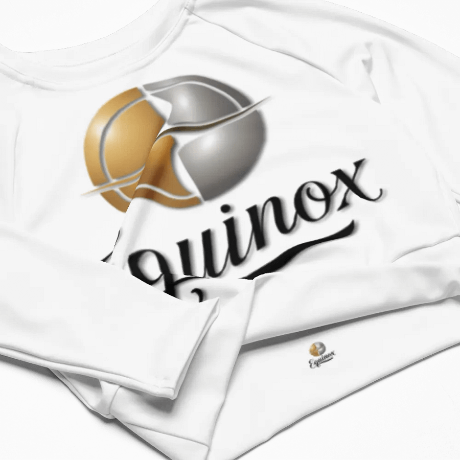 Equinox Women's Recycled Long Sleeve Crop Top - White, Sustainable Style product image (5)