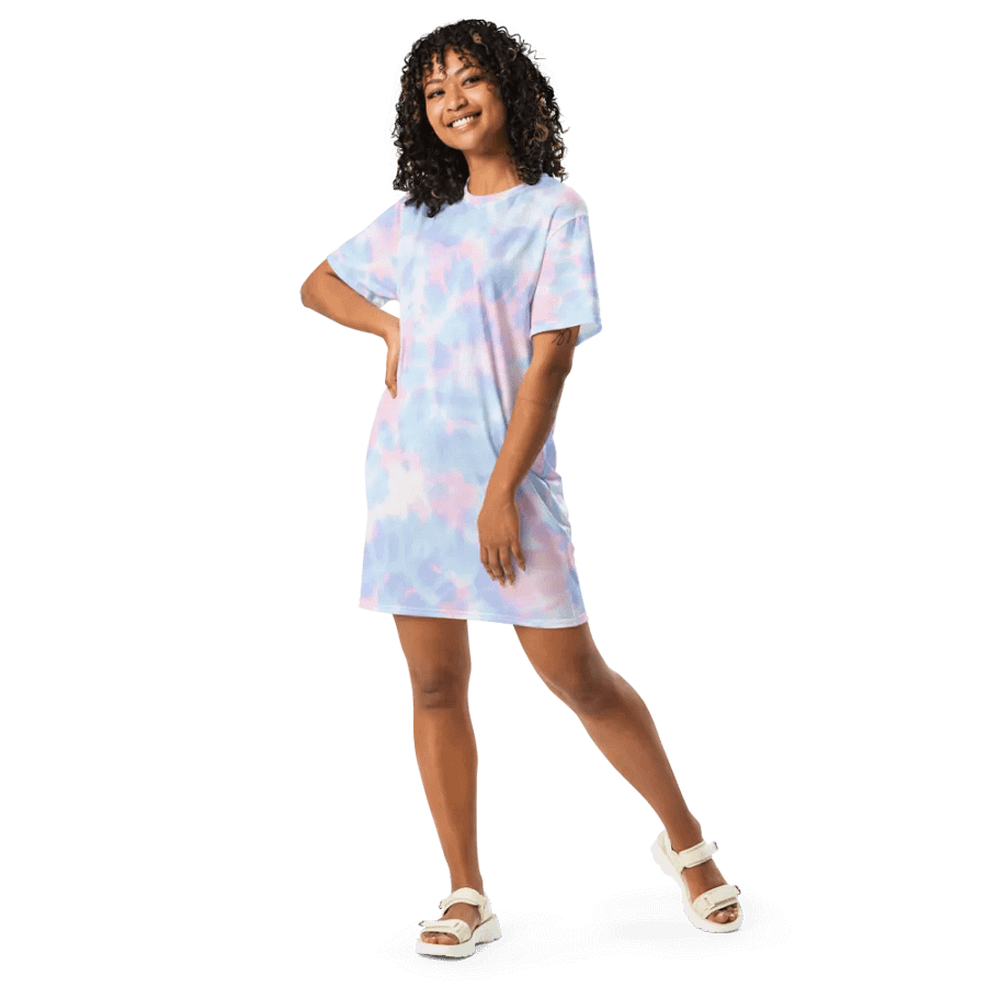 Pastel Tie Dye Pattern T-shirt Dress product image (9)