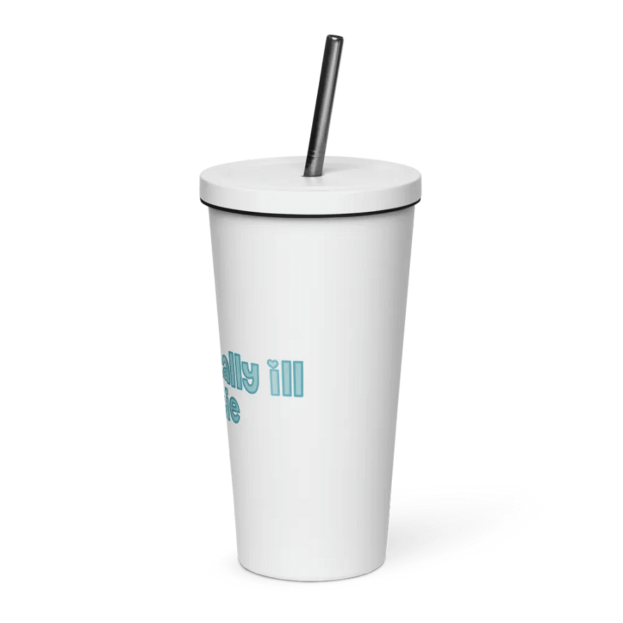 Chroncially Ill Cutie Tumbler with Straw - White & Blue product image (3)