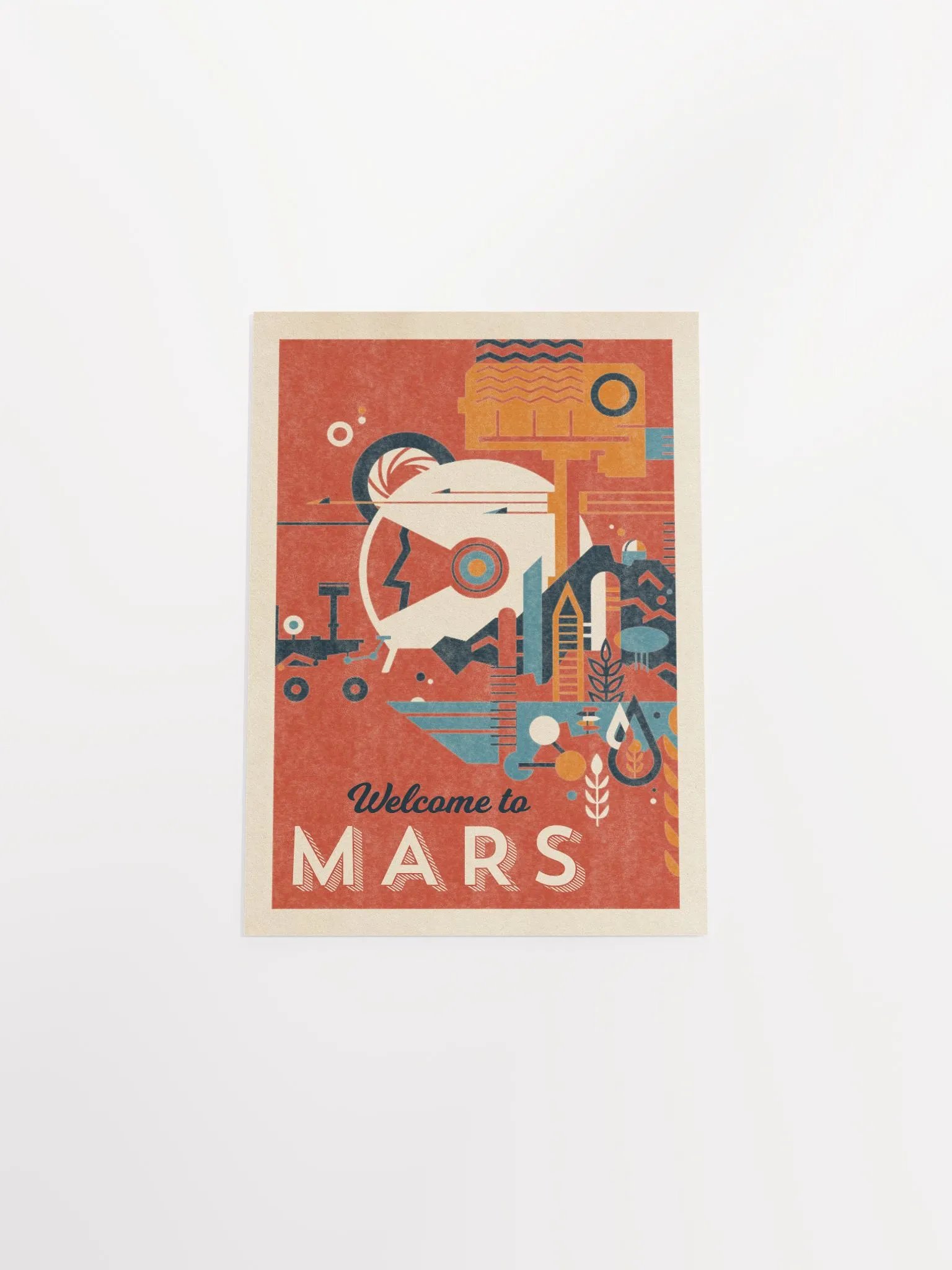Welcome to Mars — Vintage space poster, retro space art, propaganda poster, retrofuturism art, retro sci-fi print product image (9)