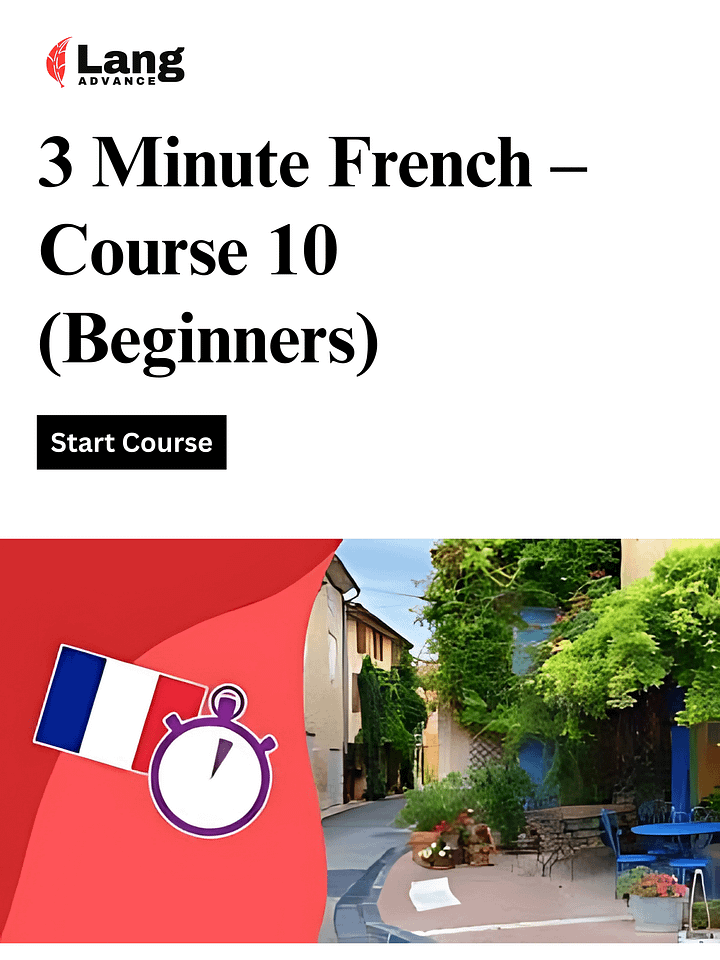3 Minute French - Course 10 | Language lessons for beginners product image (1)