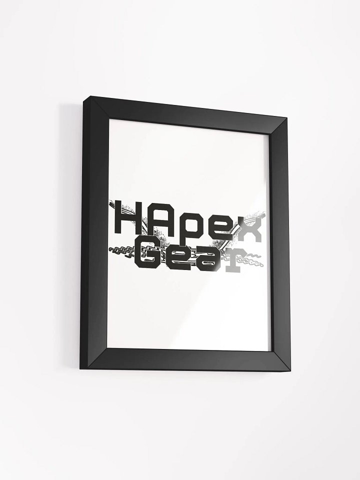 Framed - High-Quality Matte Poster - Black HApex Gear White Logo product image (2)