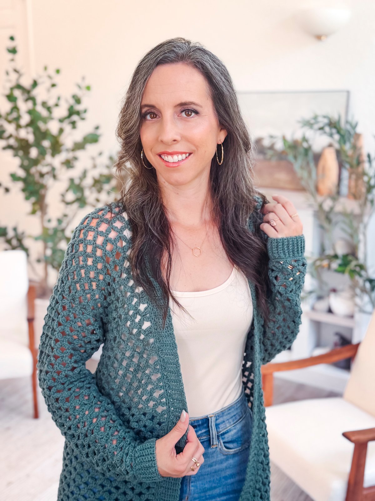 Circle Leaf Lace Crochet Cardigan Pattern product image (3)