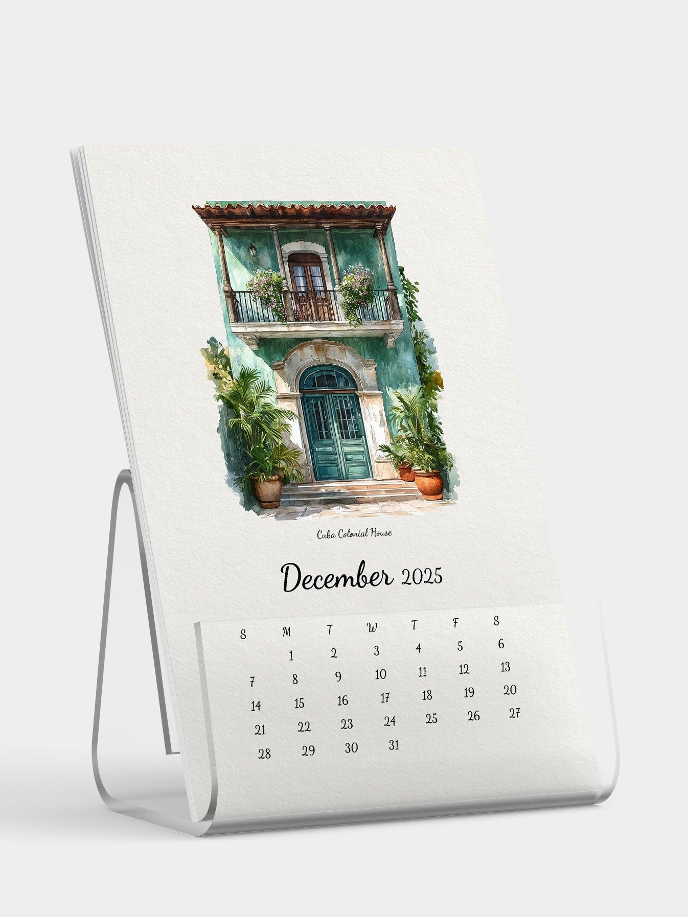 2025 Calendar For House Lovers | Minimal Watercolor Calendar | Wall Art | Minimal Digital Art | House Illustration | Home Decor | Gift Idea product image (11)