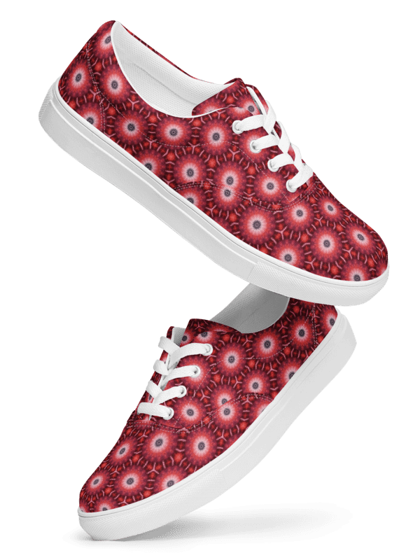 Red Floral Kaleidoscope Women's Canvas Shoes product image (4)