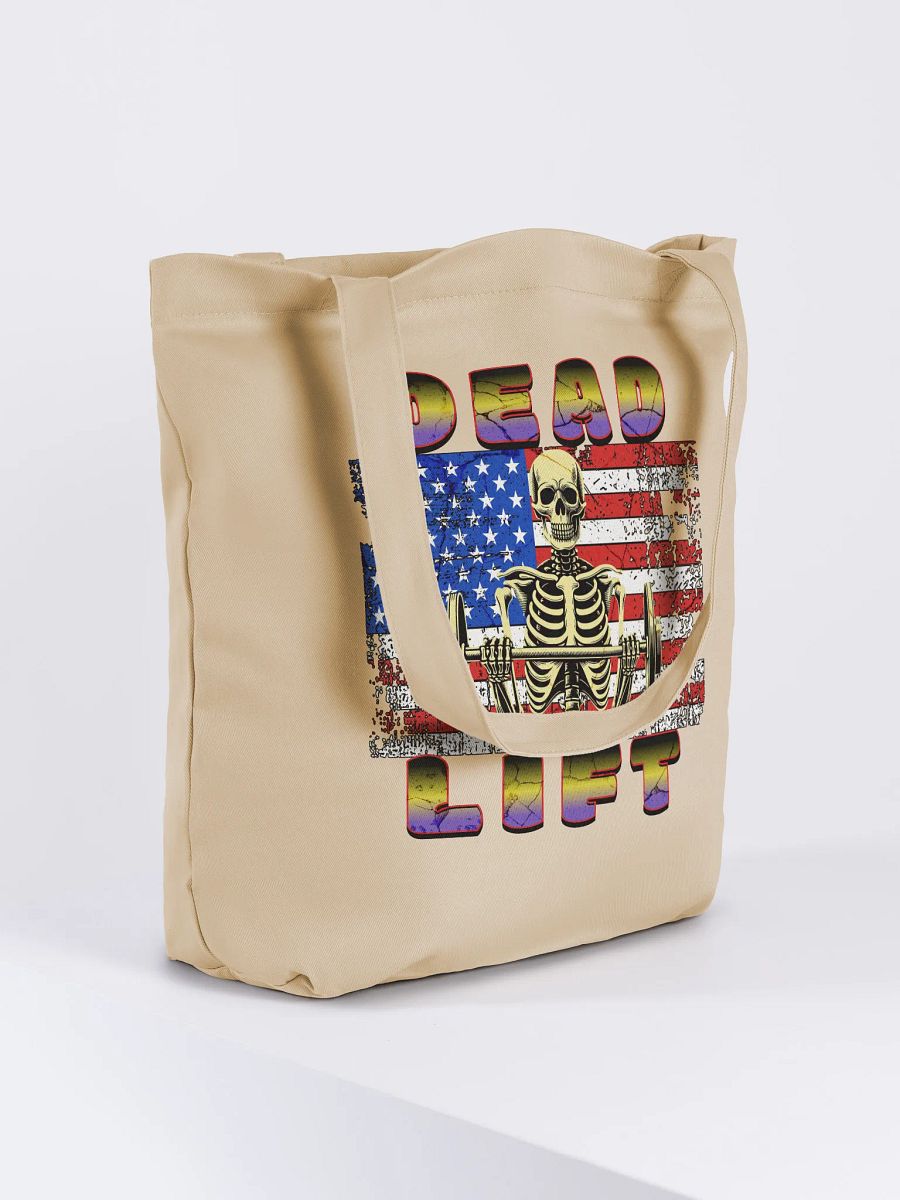 Dead Lift Weightlifting Skeleton American Tote Bag product image (4)