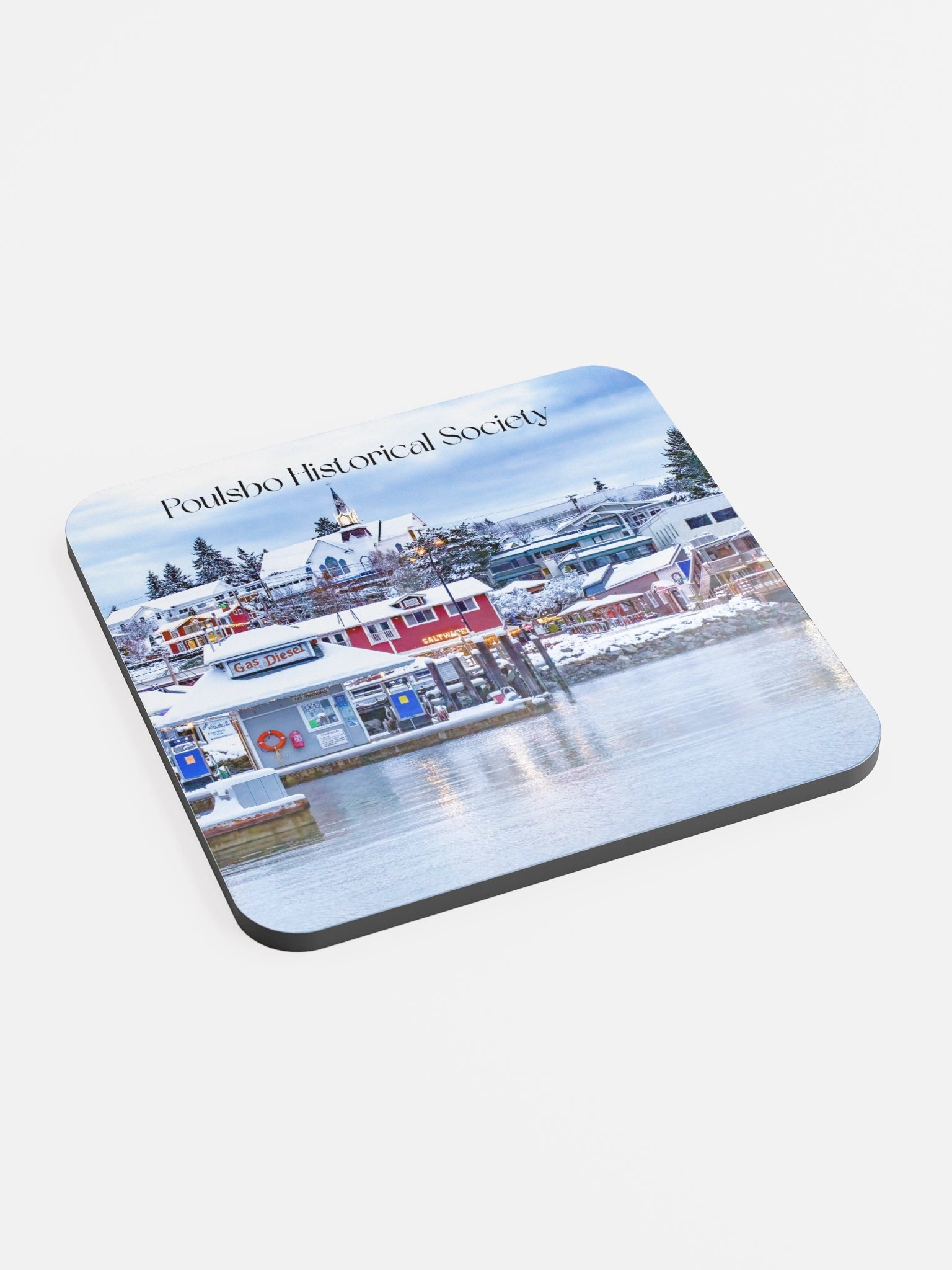 Poulsbo Snow 2022 Cork Coaster product image (2)