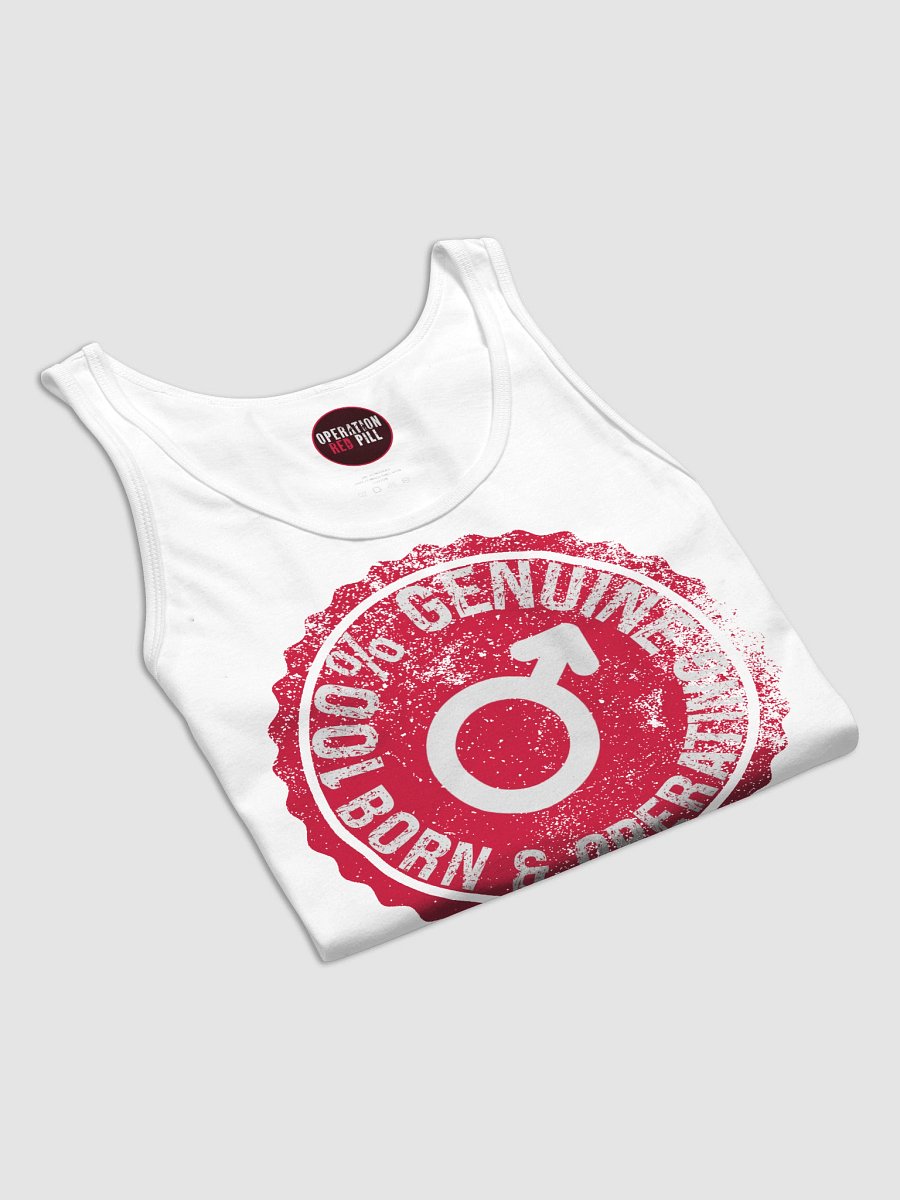 "100% Male" Pill Tank Top - White product image (7)