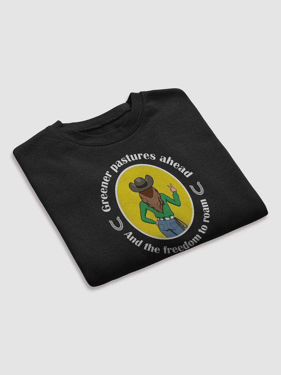 Greener Pastures Ahead - CROP sweatshirt, raw hem product image (8)