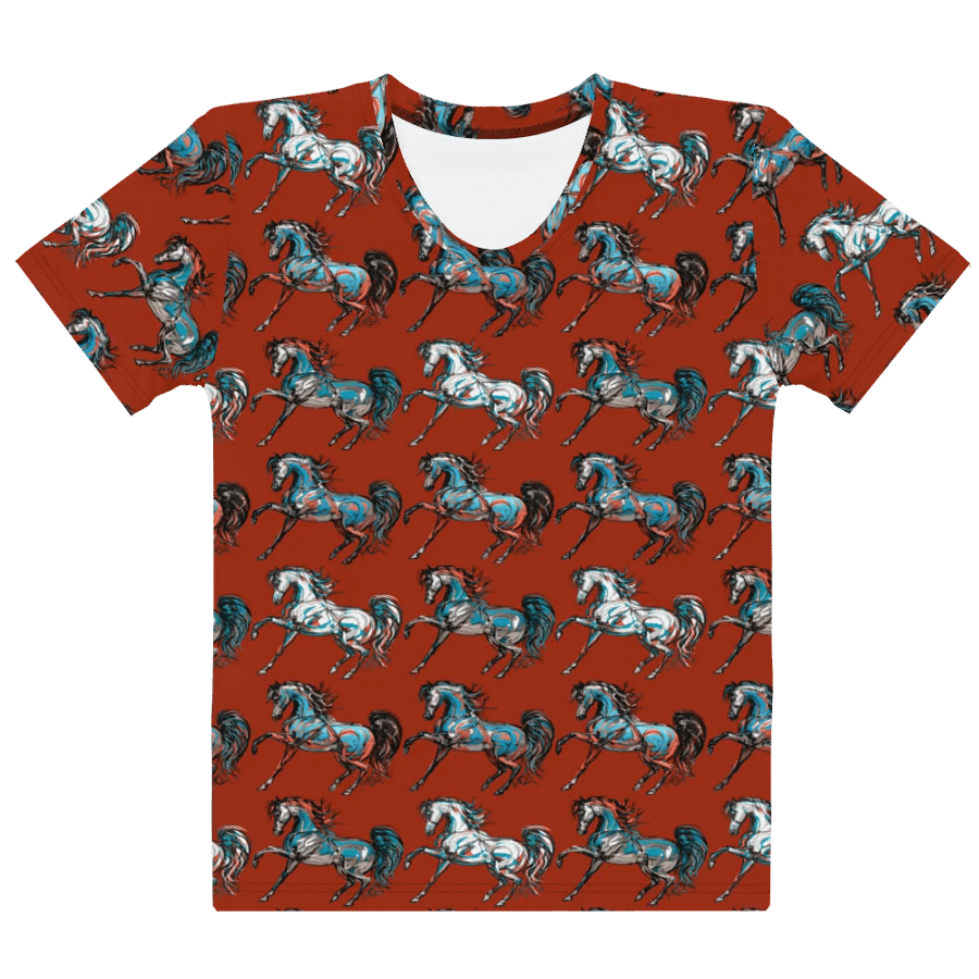 Prancing Garnet Arabian Lady's Tee Shirt product image (9)