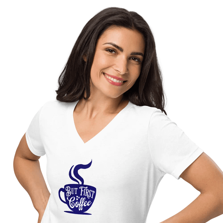Coffee Lover's Relaxed V-Neck Tee product image (1)