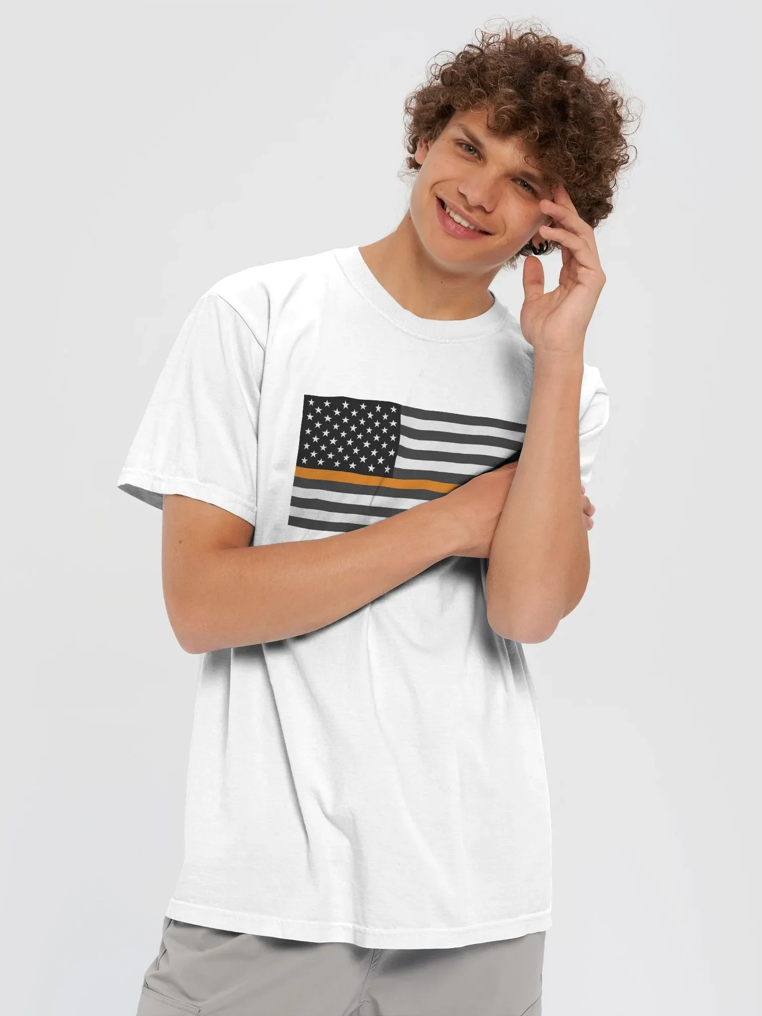 Orange Stripe American Flag Tee product image (5)