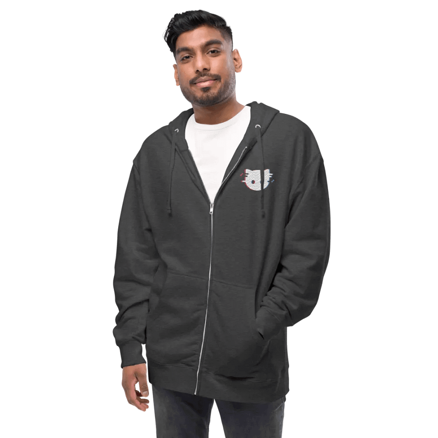 Land of Kittens Glitch Zip-up Hoodie product image (24)