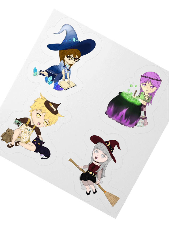 Witch Sticker Set | Yuuki, Riku, Puddin, Kagami product image (5)