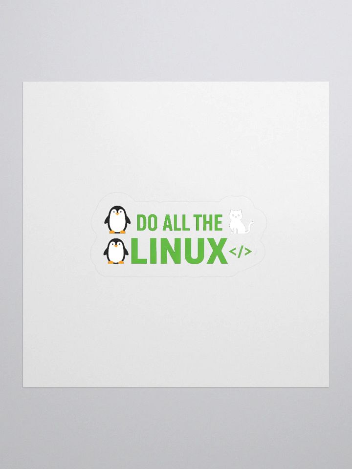 Linux Penguin and Cat Kiss Cut Stickers product image (1)