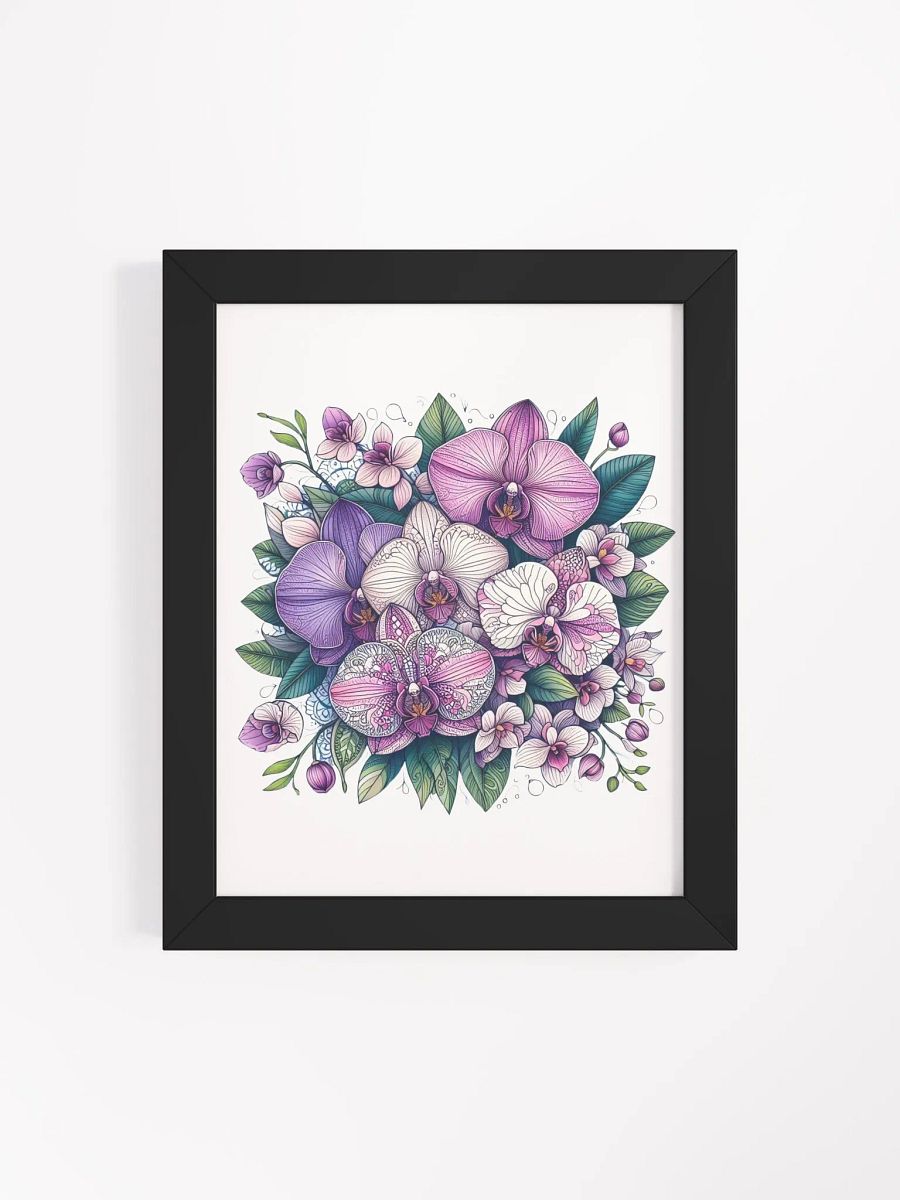 Framed High-Quality Matte Poster (in) | AI design work orchid flower product image (22)