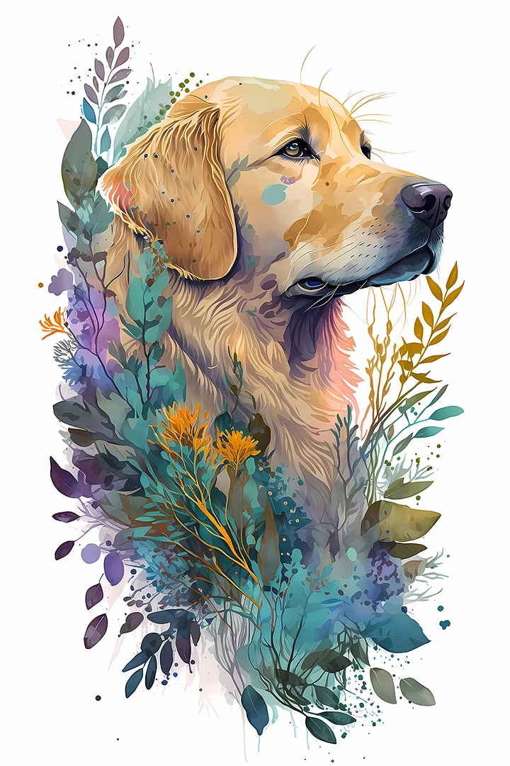 Dog with Spring Summer Flowers Matte Poster product image (2)