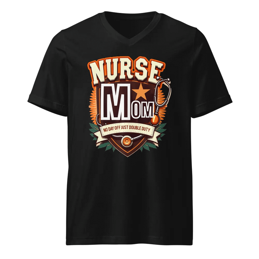 Double Duty Nurse Mom V-Neck Tee product image (1)