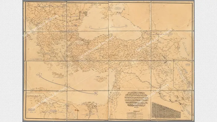 خريطة الطرق تفصيل الطرق في سوريا 1880 - عالية الدقة product image (1)