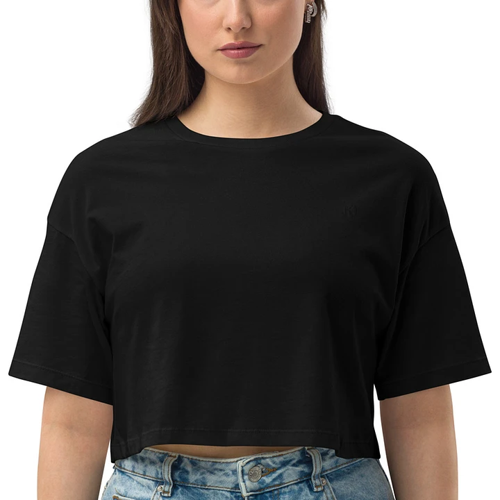 Loose Drop-Shoulder Crop Top with Embroidered Kigalian Icon product image (1)