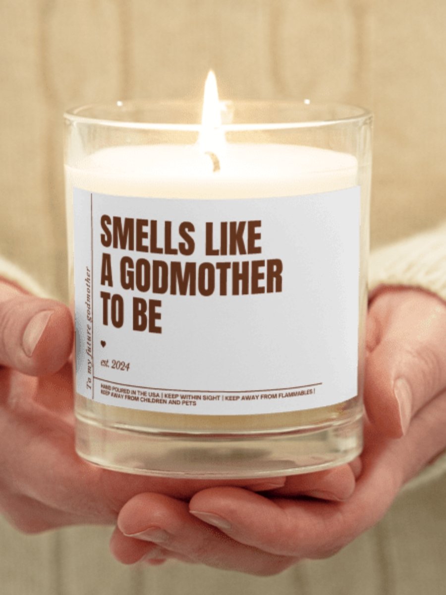 Simple elegant godmother proposal candle product image (1)