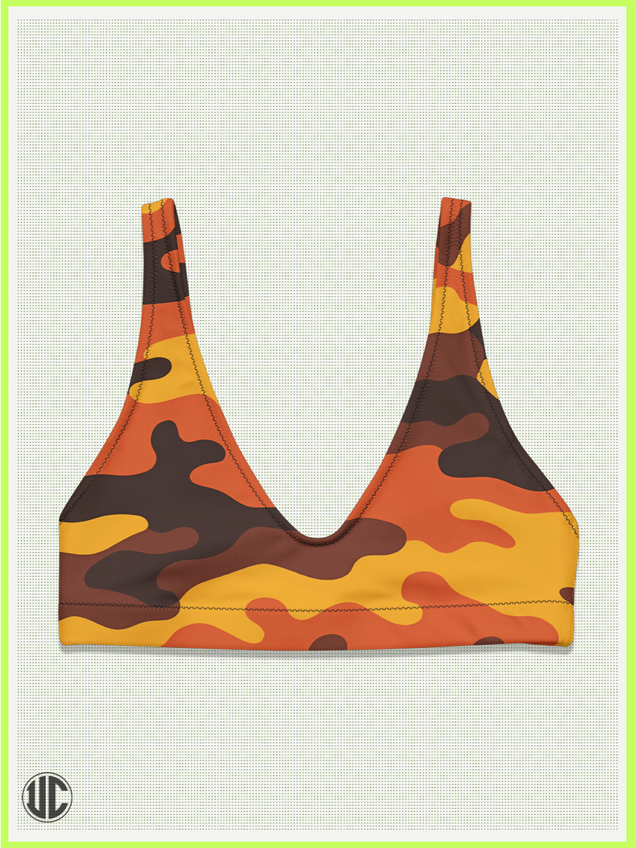 UnkoCon – Savage Sunset Orange Camo Bikini Top product image (1)