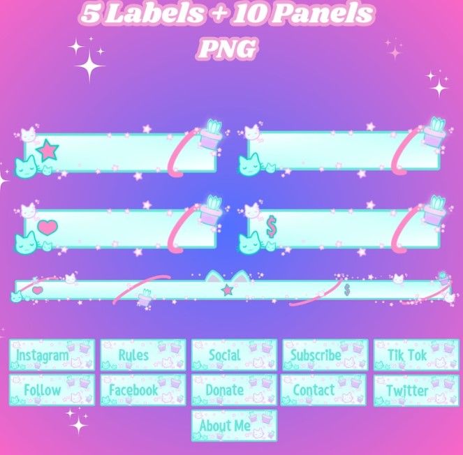 Cute Room Stream Overlay Colorful Pack, Stream Overlay Colorful, Animated Stream Overlay, Twitch Overlay Animated, Stream Overlay pack product image (3)