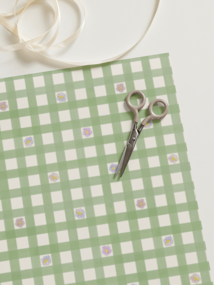 Gingham Blossoms Wrapping Paper Set of 3 Sheets product image (7)
