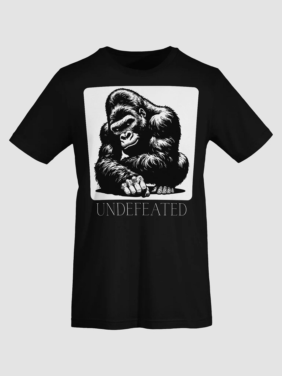 Leaning Gorilla "UNDEFEATED" Black & White Tee | Bella + Canvas 3001 Unisex Shirt product image (62)