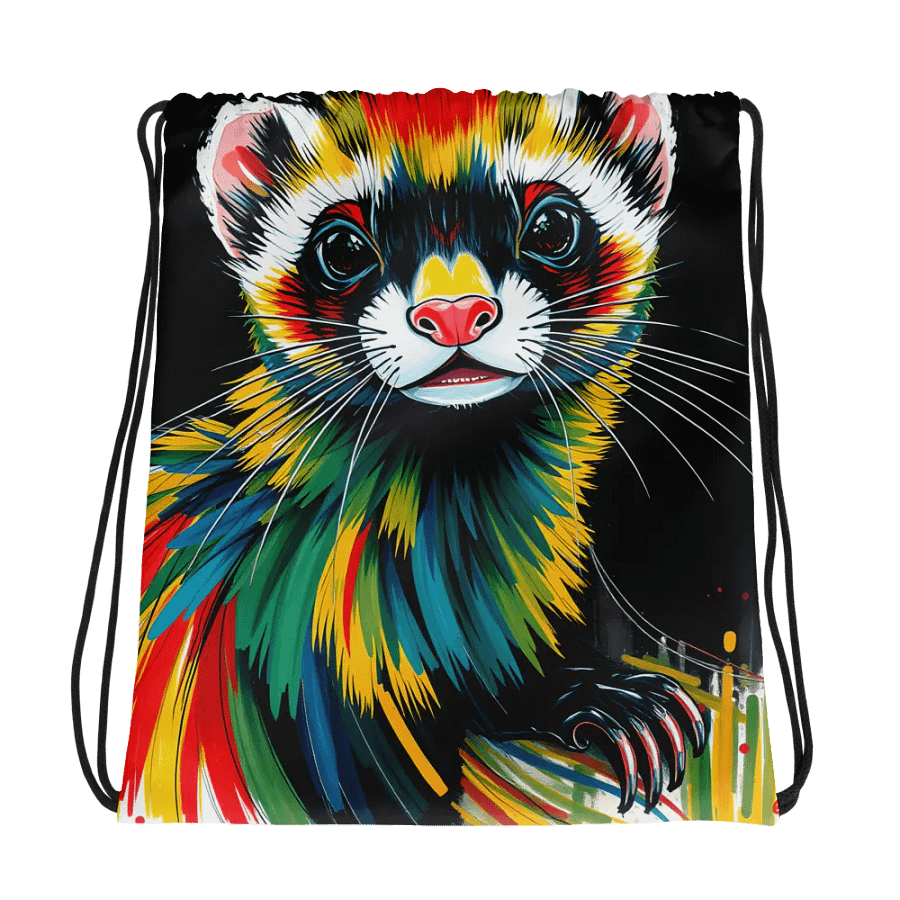 Whimsical Ferret All-Over Drawstring Bag product image (1)