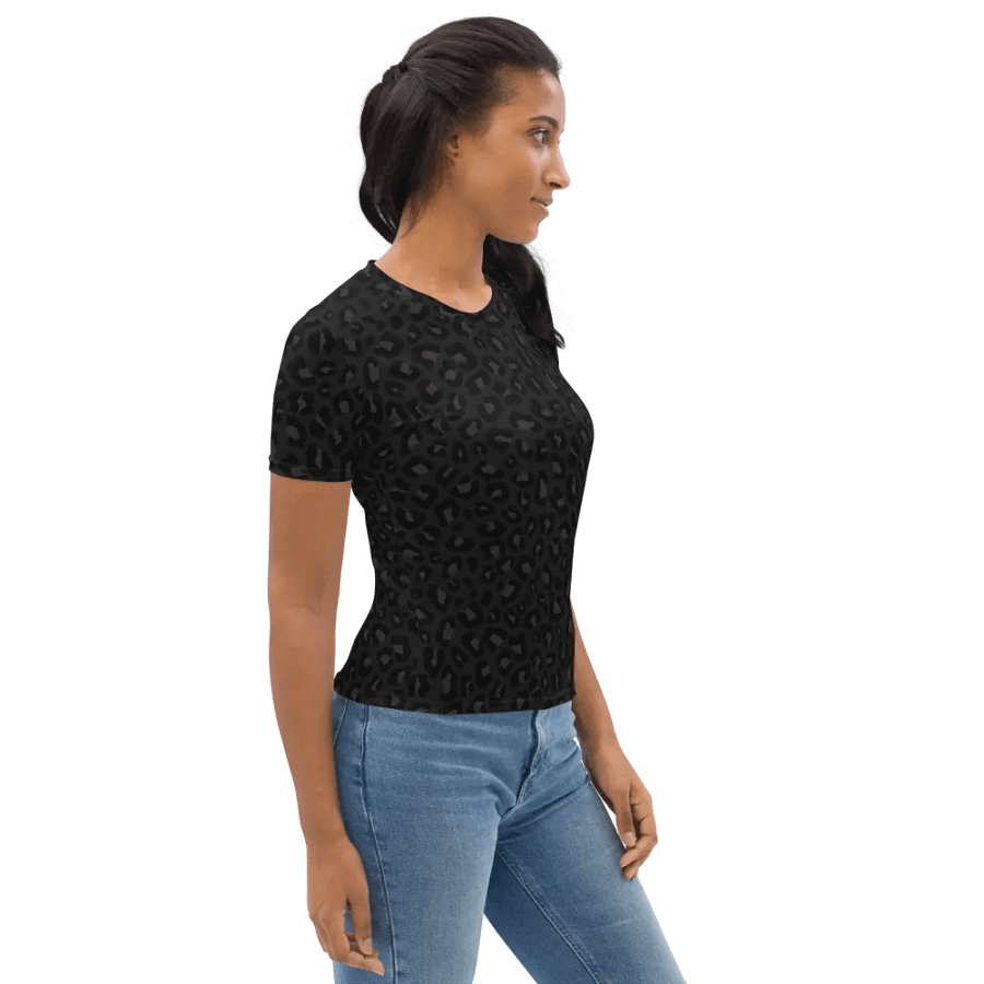 Black Leopard Print Women's T-Shirt product image (11)