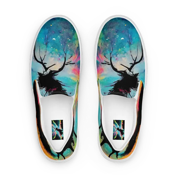 abstract cosmic stag, Men's Slip-On canvas Shoes product image (1)