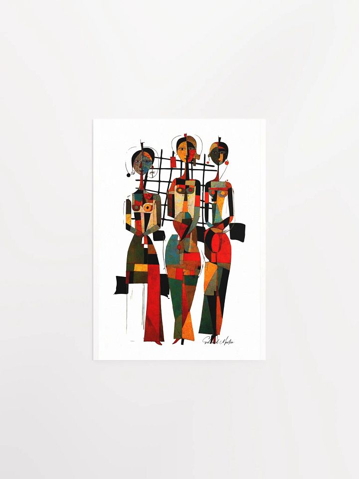 'Kiki Girls' by Edward Martin-Mixed Media Collage-Abstract Geometric Figures Poster product image (2)