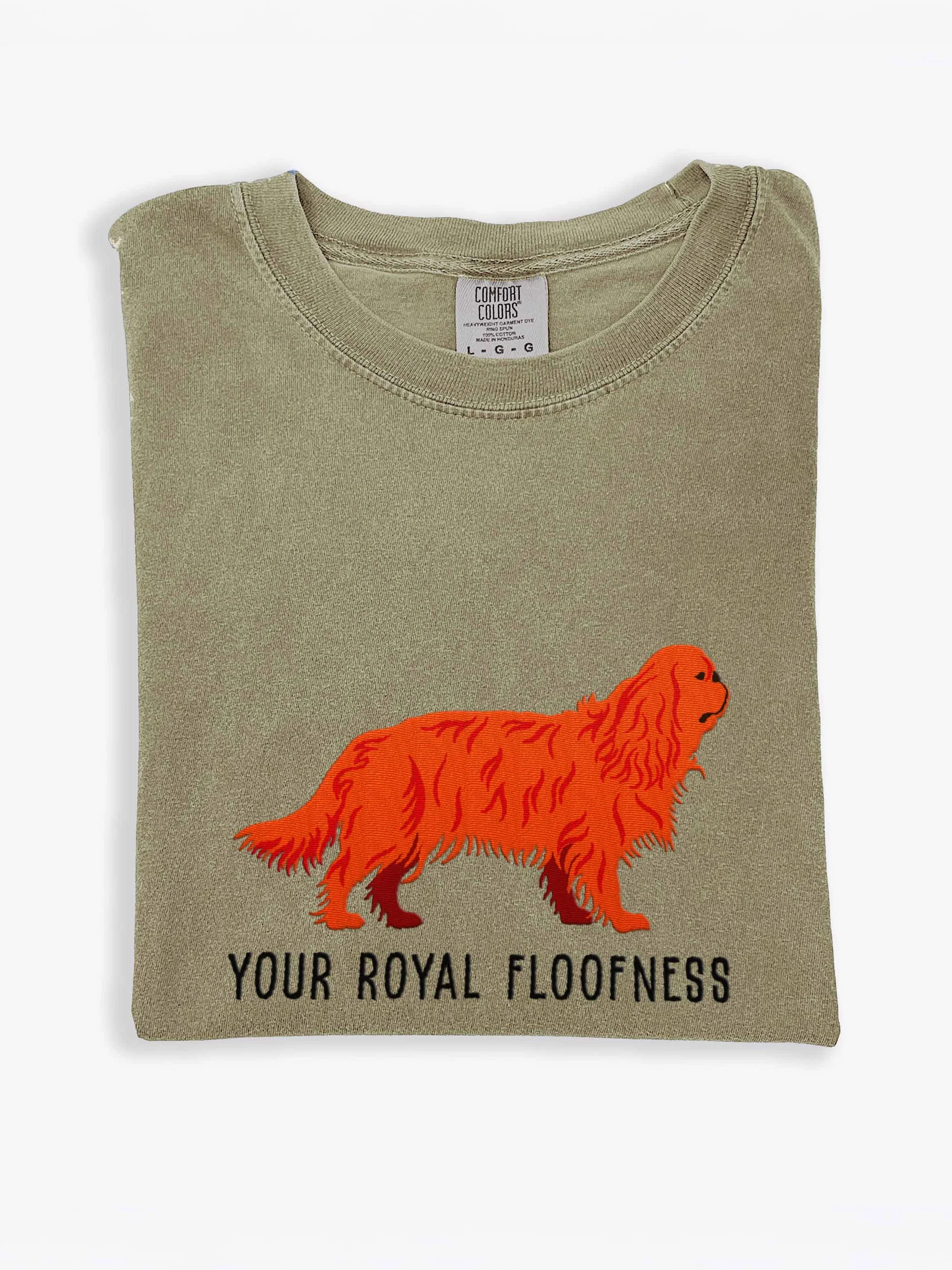 Your Royal Floofness T-Shirt(Embroidered) of a King Charles Spaniel(Ruby) product image (1)
