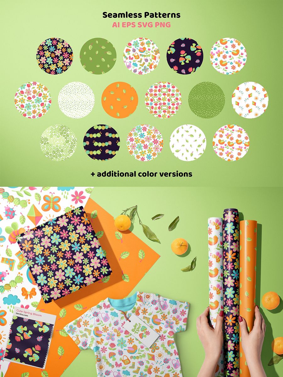 Spring Bloom Patterns Illustrations product image (3)